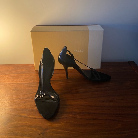 Bally leather sandals heels black sz 36.5 in box - Picture 8 of 17